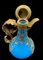 Napoleon French Opaline Blue Glass Ewer Bronze Mounted with Miniature on Lid, Image 9