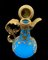 Napoleon French Opaline Blue Glass Ewer Bronze Mounted with Miniature on Lid 2