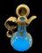 Napoleon French Opaline Blue Glass Ewer Bronze Mounted with Miniature on Lid, Image 2