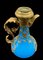 Napoleon French Opaline Blue Glass Ewer Bronze Mounted with Miniature on Lid 4