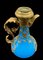 Napoleon French Opaline Blue Glass Ewer Bronze Mounted with Miniature on Lid, Image 4