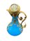 Napoleon French Opaline Blue Glass Ewer Bronze Mounted with Miniature on Lid, Image 1