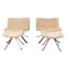 20th Century Italian Swivel Chairs with Matching Foot Stools, 1970s, Set of 4 1