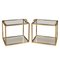 Italian Brass Side Tables with Removable Trays, 1970s, Set of 2 1