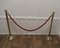 Vintage Brass and Red Rope Barrier, 1930s 2