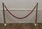 Vintage Brass and Red Rope Barrier, 1930s 7