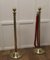 Vintage Brass and Red Rope Barrier, 1930s 3