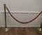 Vintage Brass and Red Rope Barrier, 1930s, Image 1