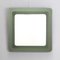 Postmodern Square Wall Mirror with Army Green Beveled Glass Frame, Italy, 1970s 1