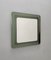 Postmodern Square Wall Mirror with Army Green Beveled Glass Frame, Italy, 1970s 5