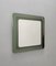Postmodern Square Wall Mirror with Army Green Beveled Glass Frame, Italy, 1970s, Image 5