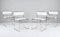 Italian Modern Libellula Chairs in White Leather by Giovanni Carini, 1970s, Set of 4 1
