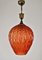 Lampe à Suspension en Verre de Murano Rouge, 1950s 3