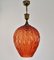 Lampe à Suspension en Verre de Murano Rouge, 1950s 10