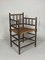 Dutch Bobbin Wood Turned Side Chair with Rattan & Wicker Seat, 1940s, Image 1