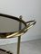 Oval Brass Bar Trolley with Smoked Glass Top, Italy, 1960s 2