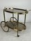 Oval Brass Bar Trolley with Smoked Glass Top, Italy, 1960s 3