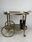 Oval Brass Bar Trolley with Smoked Glass Top, Italy, 1960s, Image 9
