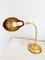 Muschelförmige Flexo Lampe aus vergoldetem Messing, 1950er 5