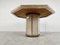 Italian Octogonal Dining Table in Travertine and Brass, 1970s 4