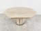 Italian Octogonal Dining Table in Travertine and Brass, 1970s, Image 6
