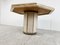 Italian Octogonal Dining Table in Travertine and Brass, 1970s 2