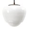 White Opaline Glass & Brass Pendant Light, Image 1