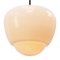 White Opaline Glass & Brass Pendant Light 3