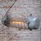 Lampe à Suspension Industrielle Vintage en Fonte d'Aluminium Grise et Verre Clair 4