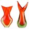 Red Sommerso Murano Glass Vases attributed to Flavio Poli for Seguso, Italy, 1960s, Set of 2 2