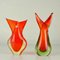 Vases Sommerso en Verre de Murano Rouge attribués à Flavio Poli pour Seguso, Italie, 1960s, Set de 2 3