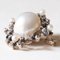 Pendentif en Or Jaune 14k et Argent avec Perle de Mabé Blanche, Perles Blanches et Diamants Taille Ancienne, 1900s 3