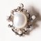 Pendentif en Or Jaune 14k et Argent avec Perle de Mabé Blanche, Perles Blanches et Diamants Taille Ancienne, 1900s 1