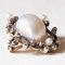 Pendentif en Or Jaune 14k et Argent avec Perle de Mabé Blanche, Perles Blanches et Diamants Taille Ancienne, 1900s 5