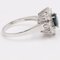 Vintage 18k White Gold Sapphire & Diamond Daisy Ring, 1960s 4