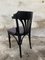 Sedie da bistrò Mid-Century moderne in legno verniciato nero con sedile imbottito, Francia, anni '70, set di 4, Immagine 7