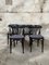 Mid-Century Modern French Bistro Chairs in Black Painted Wood with Upholstered Seat, 1970s, Set of 4 2