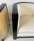 Italian Art Deco Chairs in Cream Velvet and Black Lacquered, Set of 2 10