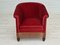 Vintage Danish Lounge Armchair in Cherry-Red Velvet, 1960s 4