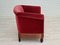 Vintage Danish Lounge Armchair in Cherry-Red Velvet, 1960s 17