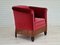 Vintage Danish Lounge Armchair in Cherry-Red Velvet, 1960s 1