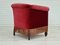 Vintage Danish Lounge Armchair in Cherry-Red Velvet, 1960s 3