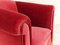 Vintage Danish Lounge Armchair in Cherry-Red Velvet, 1960s 6