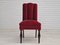 Danish Dinning Chairs in Oak Wood & Cherry-Red Velour, 1950s, Set of 4, Image 11