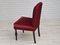 Danish Dinning Chairs in Oak Wood & Cherry-Red Velour, 1950s, Set of 4, Image 6