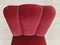 Danish Dinning Chairs in Oak Wood & Cherry-Red Velour, 1950s, Set of 4 7