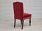 Danish Dinning Chairs in Oak Wood & Cherry-Red Velour, 1950s, Set of 4 13