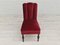 Danish Dinning Chairs in Oak Wood & Cherry-Red Velour, 1950s, Set of 4 10