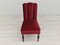 Danish Dinning Chairs in Oak Wood & Cherry-Red Velour, 1950s, Set of 4, Image 10