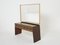 Rosewood Sycamore and Brass Console Vanity by Paolo Buffa, 1940s 11